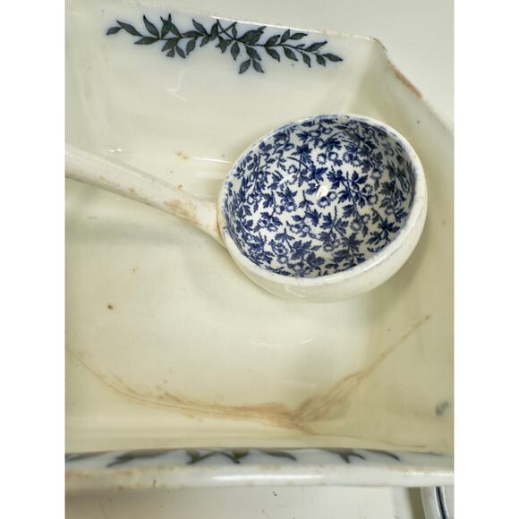 1880’s Transferware Ridgways Litchfield Porcelain Covered Soup Tureen w/Ladle - Picture 3 of 12